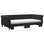 Casa si Gradina - Mobilier - Paturi si accesorii - Paturi - Pat de zi cu extensie si saltele, negru, 100x200 cm, catifea - Infinity.ro