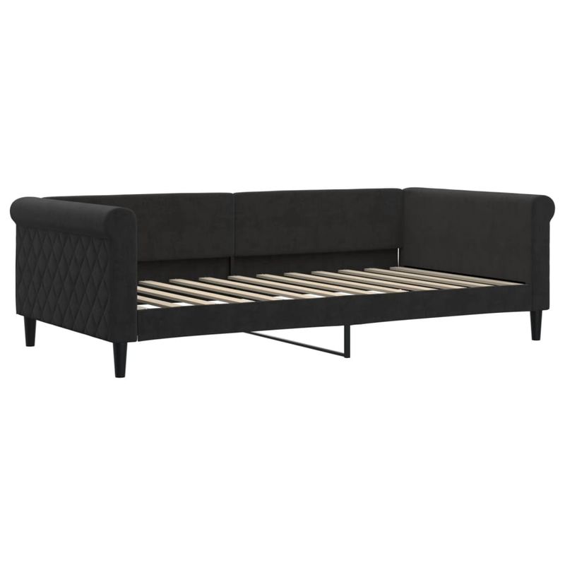 Casa si Gradina - Mobilier - Paturi si accesorii - Paturi - Pat de zi cu extensie si saltele, negru, 100x200 cm, catifea - Infinity.ro
