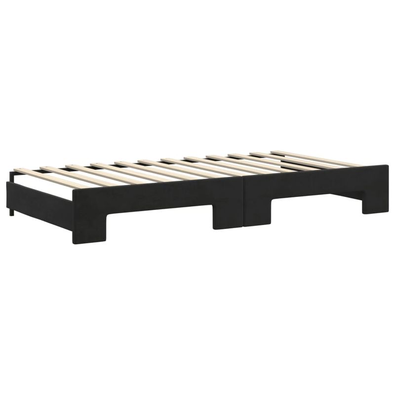 Casa si Gradina - Mobilier - Paturi si accesorii - Paturi - Pat de zi cu extensie si saltele, negru, 100x200 cm, catifea - Infinity.ro