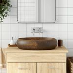 Casa si Gradina - Sanitare - Lavoar baie si accesorii - Lavoare si piedestale - Lavoar de blat, maro, 59x40x15 cm, ceramica, oval - Infinity.ro