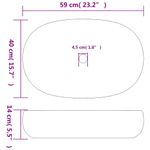 Casa si Gradina - Sanitare - Lavoar baie si accesorii - Lavoare si piedestale - Lavoar de blat, nisipiu și albastru 59x40x14 cm, ceramica, oval - Infinity.ro