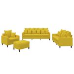 Casa si Gradina - Mobilier - Seturi de mobilier - Seturi living - Set de canapele cu perne, 4 piese, galben, catifea - Infinity.ro