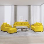 Casa si Gradina - Mobilier - Seturi de mobilier - Seturi living - Set de canapele cu perne, 4 piese, galben, catifea - Infinity.ro