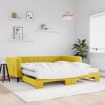 Casa si Gradina - Mobilier - Paturi si accesorii - Paturi - Pat de zi cu extensie si saltea, galben, 100x200 cm, catifea - Infinity.ro