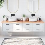 Casa si Gradina - Mobilier - Mobilier baie - Blaturi baie - Blat de baie, maro deschis, 200x50x(2-6) cm, lemn masiv tratat - Infinity.ro