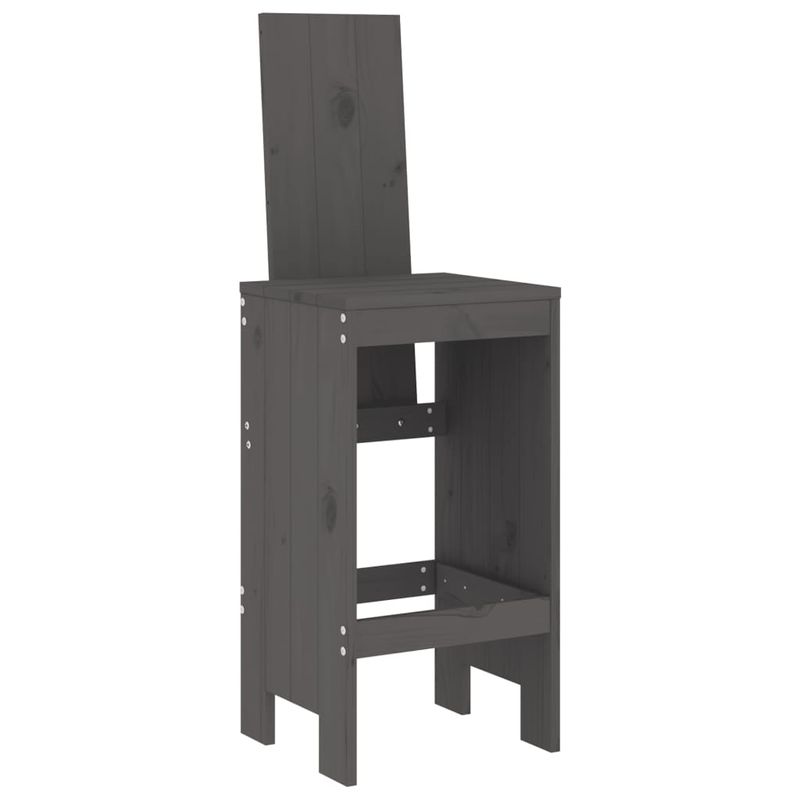 Casa si Gradina - Gradina si terasa - Mobilier exterior - Seturi mobila gradina - Set bar de gradina, 3 piese, gri, lemn masiv de pin - Infinity.ro