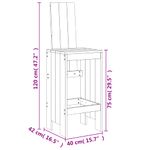 Casa si Gradina - Gradina si terasa - Mobilier exterior - Seturi mobila gradina - Set bar de gradina, 3 piese, gri, lemn masiv de pin - Infinity.ro