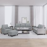 Casa si Gradina - Mobilier - Seturi de mobilier - Seturi living - Set de canapele cu perne, 4 piese, gri deschis, textil - Infinity.ro