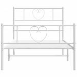 Casa si Gradina - Mobilier - Paturi si accesorii - Paturi - Cadru de pat metalic cu tablie de cap/picioare, alb, 100x200 cm - Infinity.ro