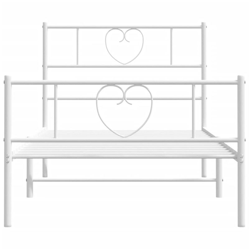 Casa si Gradina - Mobilier - Paturi si accesorii - Paturi - Cadru de pat metalic cu tablie de cap/picioare, alb, 100x200 cm - Infinity.ro