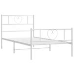 Casa si Gradina - Mobilier - Paturi si accesorii - Paturi - Cadru de pat metalic cu tablie de cap/picioare, alb, 100x200 cm - Infinity.ro