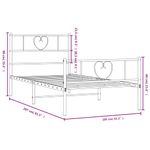 Casa si Gradina - Mobilier - Paturi si accesorii - Paturi - Cadru de pat metalic cu tablie de cap/picioare, alb, 100x200 cm - Infinity.ro