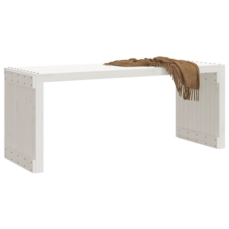 Casa si Gradina - Gradina si terasa - Mobilier exterior - Bancute de gradina - Banca gradina extensibila alb, 212,5x40,5x45 cm, lemn masiv pin - Infinity.ro