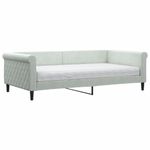 Casa si Gradina - Mobilier - Paturi si accesorii - Paturi - Pat de zi cu saltea, gri deschis, 100x200 cm, catifea - Infinity.ro
