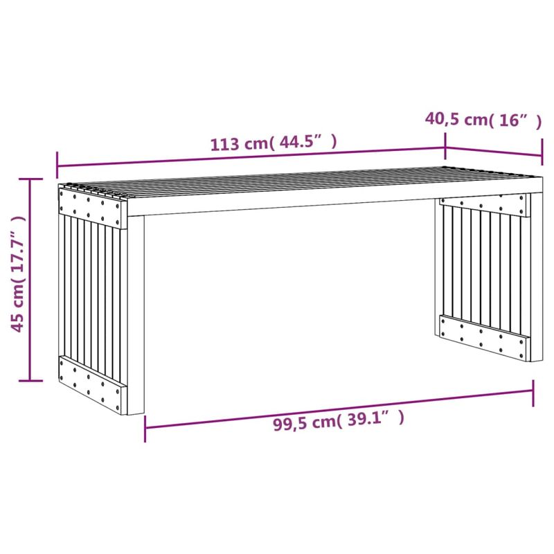 Casa si Gradina - Gradina si terasa - Mobilier exterior - Bancute de gradina - Banca gradina extensibila alb, 212,5x40,5x45 cm, lemn masiv pin - Infinity.ro