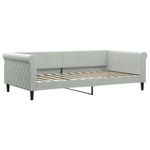 Casa si Gradina - Mobilier - Paturi si accesorii - Paturi - Pat de zi cu saltea, gri deschis, 100x200 cm, catifea - Infinity.ro