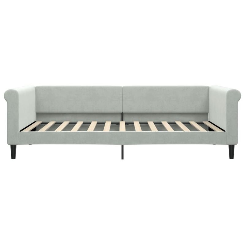 Casa si Gradina - Mobilier - Paturi si accesorii - Paturi - Pat de zi cu saltea, gri deschis, 100x200 cm, catifea - Infinity.ro