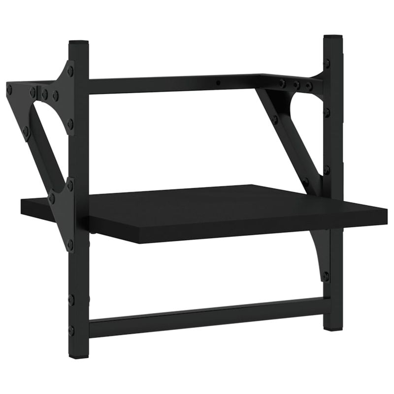 Casa si Gradina - Mobilier - Biblioteci si rafturi - Rafturi - Rafturi de perete cu bare, 2 buc, negru, 30x25x30 cm - Infinity.ro