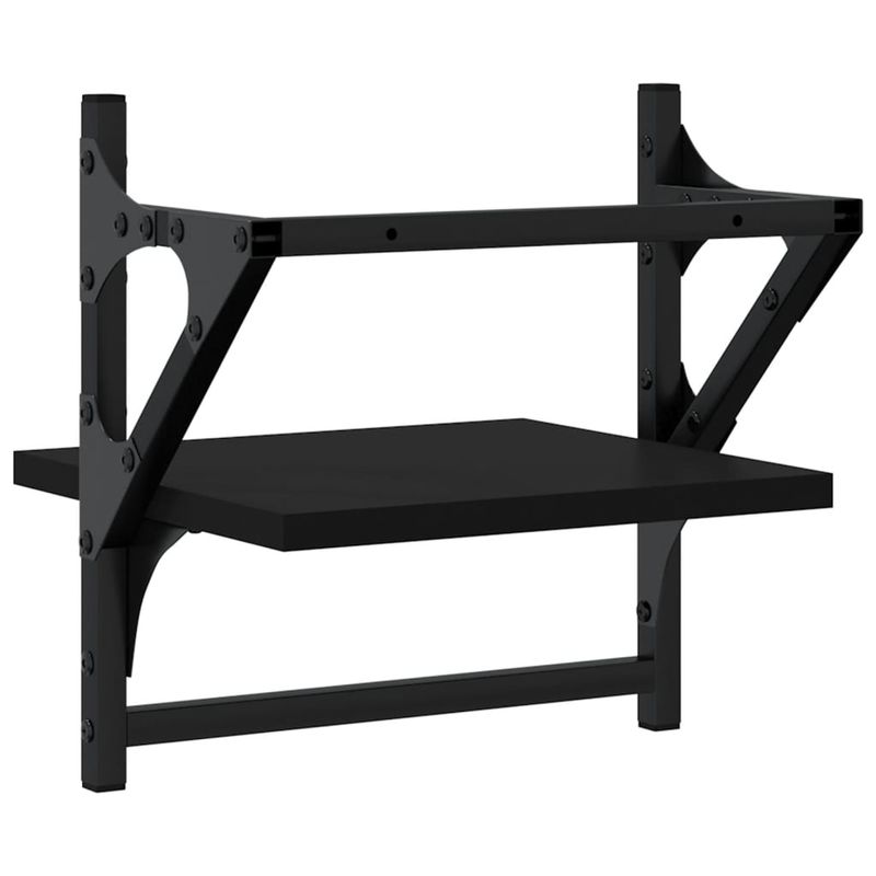 Casa si Gradina - Mobilier - Biblioteci si rafturi - Rafturi - Rafturi de perete cu bare, 2 buc, negru, 30x25x30 cm - Infinity.ro