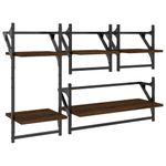 Casa si Gradina - Mobilier - Biblioteci si rafturi - Rafturi - Set rafturi de perete cu bare, 4 buc., stejar maro, lemn - Infinity.ro