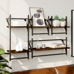 Casa si Gradina - Mobilier - Biblioteci si rafturi - Rafturi - Set rafturi de perete cu bare, 4 buc., stejar maro, lemn - Infinity.ro