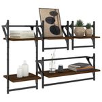 Casa si Gradina - Mobilier - Biblioteci si rafturi - Rafturi - Set rafturi de perete cu bare, 4 buc., stejar maro, lemn - Infinity.ro