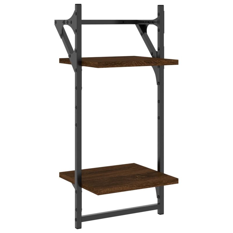 Casa si Gradina - Mobilier - Biblioteci si rafturi - Rafturi - Set rafturi de perete cu bare, 4 buc., stejar maro, lemn - Infinity.ro