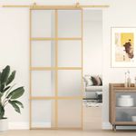 Casa si Gradina - Constructii - Usi interior, exterior si garaj - Usi interior - Usa glisanta, auriu, 90x205 cm, sticla ESG mata si aluminiu - Infinity.ro