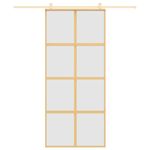 Casa si Gradina - Constructii - Usi interior, exterior si garaj - Usi interior - Usa glisanta, auriu, 90x205 cm, sticla ESG mata si aluminiu - Infinity.ro