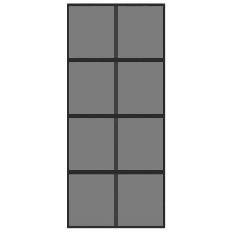 Casa si Gradina - Constructii - Usi interior, exterior si garaj - Usi garaj - Usa glisanta, negru, 90x205 cm, sticla securizata si aluminiu - Infinity.ro