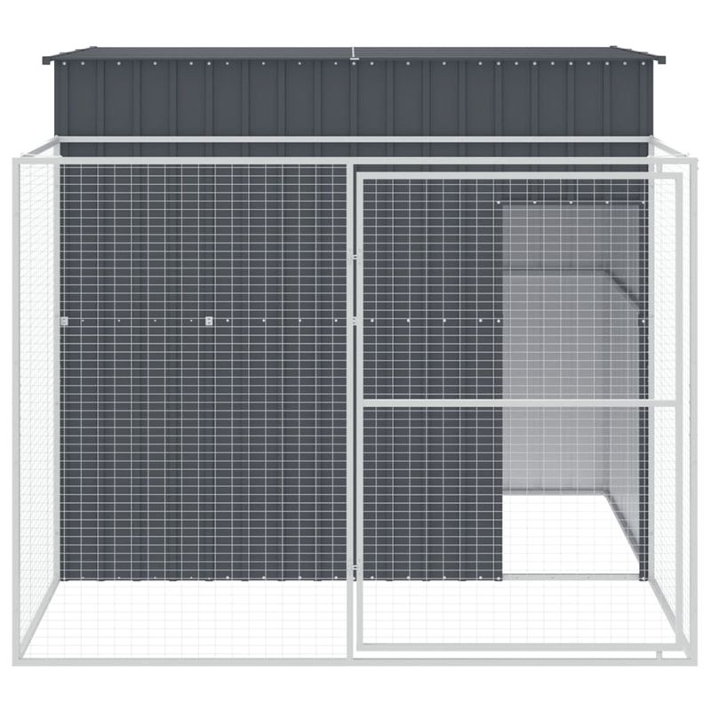 Petshop - Accesorii petshop - Culcusuri si custi - Custi interior si exterior - Cusca de caine cu tarc antracit 214x253x181 cm otel galvanizat - Infinity.ro