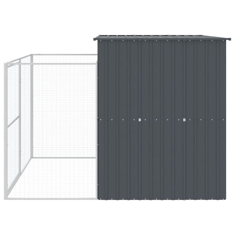 Petshop - Accesorii petshop - Culcusuri si custi - Custi interior si exterior - Cusca de caine cu tarc antracit 214x253x181 cm otel galvanizat - Infinity.ro