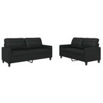 Casa si Gradina - Mobilier - Seturi de mobilier - Seturi living - Set de canapele cu perne, 2 piese, negru, piele ecologica - Infinity.ro