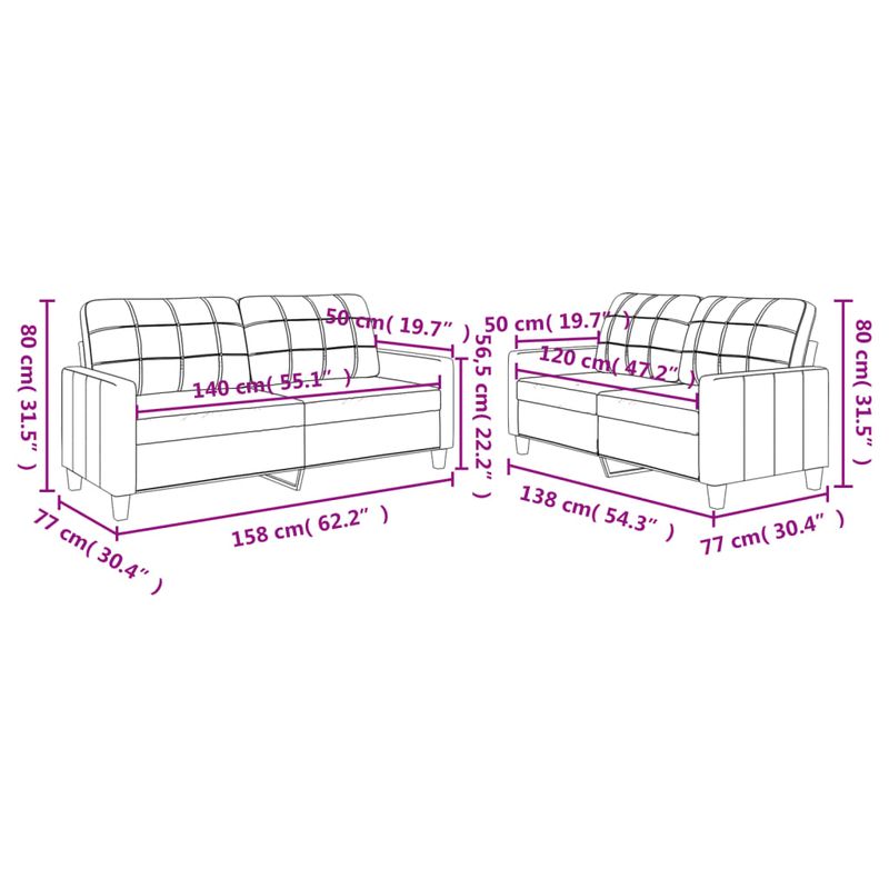 Casa si Gradina - Mobilier - Seturi de mobilier - Seturi living - Set de canapele cu perne, 2 piese, negru, piele ecologica - Infinity.ro