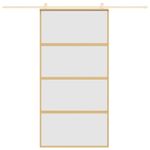 Casa si Gradina - Constructii - Usi interior, exterior si garaj - Usi garaj - Usa glisanta, auriu, 102,5x205 cm, sticla ESG mata si aluminiu - Infinity.ro