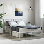 Casa si Gradina - Mobilier - Paturi si accesorii - Paturi - Cadru de pat metalic cu tablie, alb, 140x190 cm - Infinity.ro