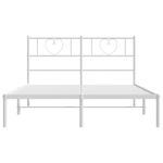 Casa si Gradina - Mobilier - Paturi si accesorii - Paturi - Cadru de pat metalic cu tablie, alb, 140x190 cm - Infinity.ro