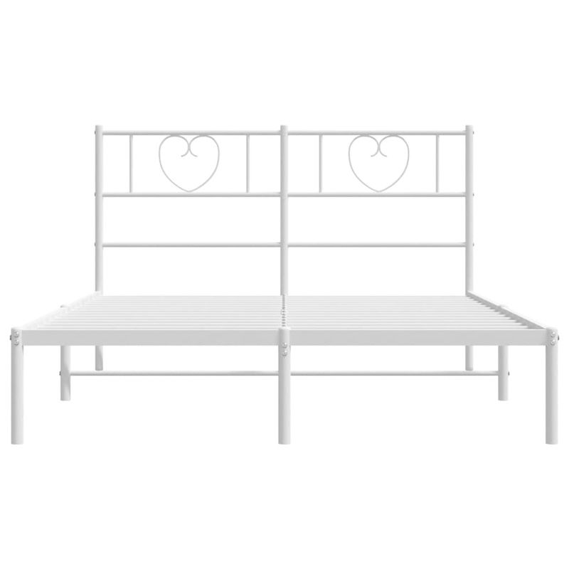 Casa si Gradina - Mobilier - Paturi si accesorii - Paturi - Cadru de pat metalic cu tablie, alb, 140x190 cm - Infinity.ro