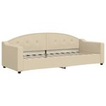 Casa si Gradina - Mobilier - Paturi si accesorii - Paturi - Pat de zi cu extensie si sertare, crem, 80x200 cm, textil - Infinity.ro