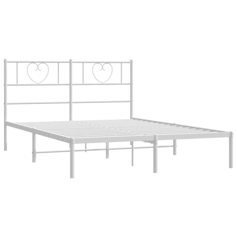 Casa si Gradina - Mobilier - Paturi si accesorii - Paturi - Cadru de pat metalic cu tablie, alb, 140x190 cm - Infinity.ro