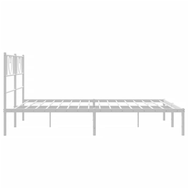 Casa si Gradina - Mobilier - Paturi si accesorii - Paturi - Cadru de pat metalic cu tablie, alb, 140x190 cm - Infinity.ro