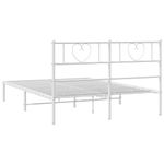Casa si Gradina - Mobilier - Paturi si accesorii - Paturi - Cadru de pat metalic cu tablie, alb, 140x190 cm - Infinity.ro