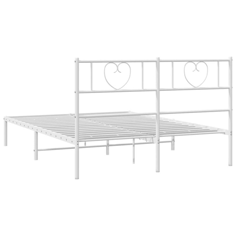 Casa si Gradina - Mobilier - Paturi si accesorii - Paturi - Cadru de pat metalic cu tablie, alb, 140x190 cm - Infinity.ro