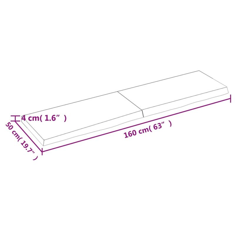 Casa si Gradina - Mobilier - Mobilier baie - Blaturi baie - Blat de baie, maro inchis, 160x50x(2-4) cm, lemn masiv tratat - Infinity.ro