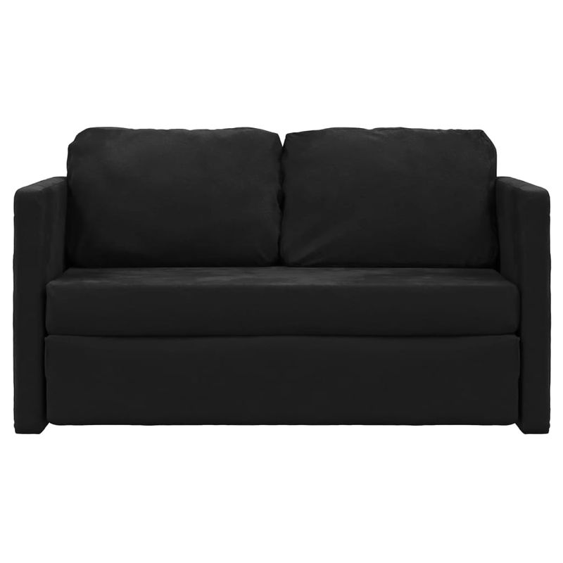 Casa si Gradina - Mobilier - Canapele si coltare - Canapele - Canapea extensibila 2 in 1, negru, 122x204x55 cm catifea - Infinity.ro