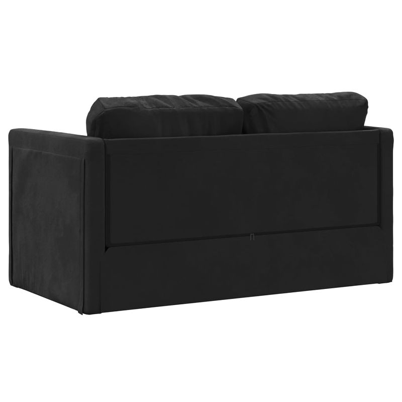 Casa si Gradina - Mobilier - Canapele si coltare - Canapele - Canapea extensibila 2 in 1, negru, 122x204x55 cm catifea - Infinity.ro