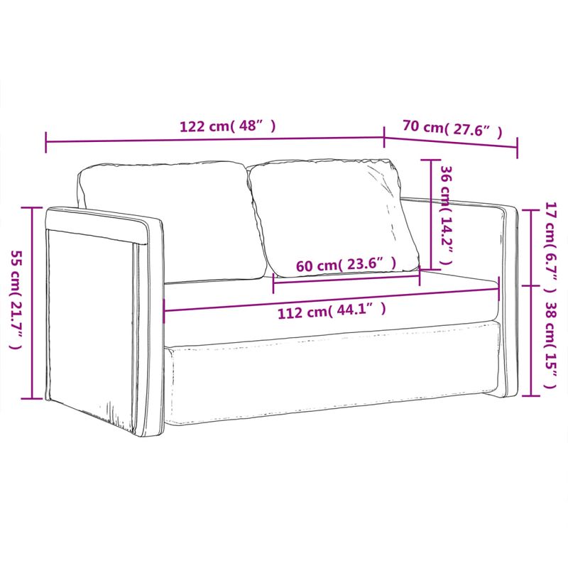 Casa si Gradina - Mobilier - Canapele si coltare - Canapele - Canapea extensibila 2 in 1, negru, 122x204x55 cm catifea - Infinity.ro