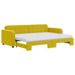 Casa si Gradina - Mobilier - Paturi si accesorii - Paturi - Pat de zi cu extensie si saltea, galben, 80x200 cm, catifea - Infinity.ro