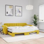 Casa si Gradina - Mobilier - Paturi si accesorii - Paturi - Pat de zi cu extensie si saltea, galben, 80x200 cm, catifea - Infinity.ro