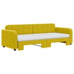 Casa si Gradina - Mobilier - Paturi si accesorii - Paturi - Pat de zi cu extensie si saltea, galben, 80x200 cm, catifea - Infinity.ro